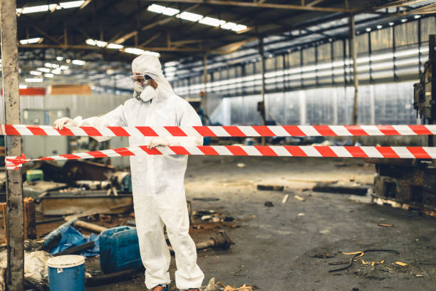 Professional Biohazard Cleanup technician working in Mount Vernon, IN